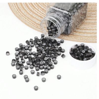 czarne mikroringi 4mm do przedłużania włosów 100 sztuk