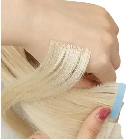 niewidzialne kanapki 20 taśm 57 cm naturalne włosy do przedłużania